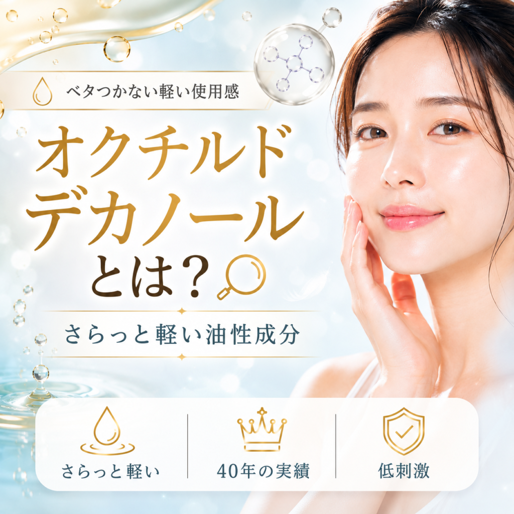 オクチルドデカノールとは？仲間の成分と安全性を解説する記事のアイキャッチ