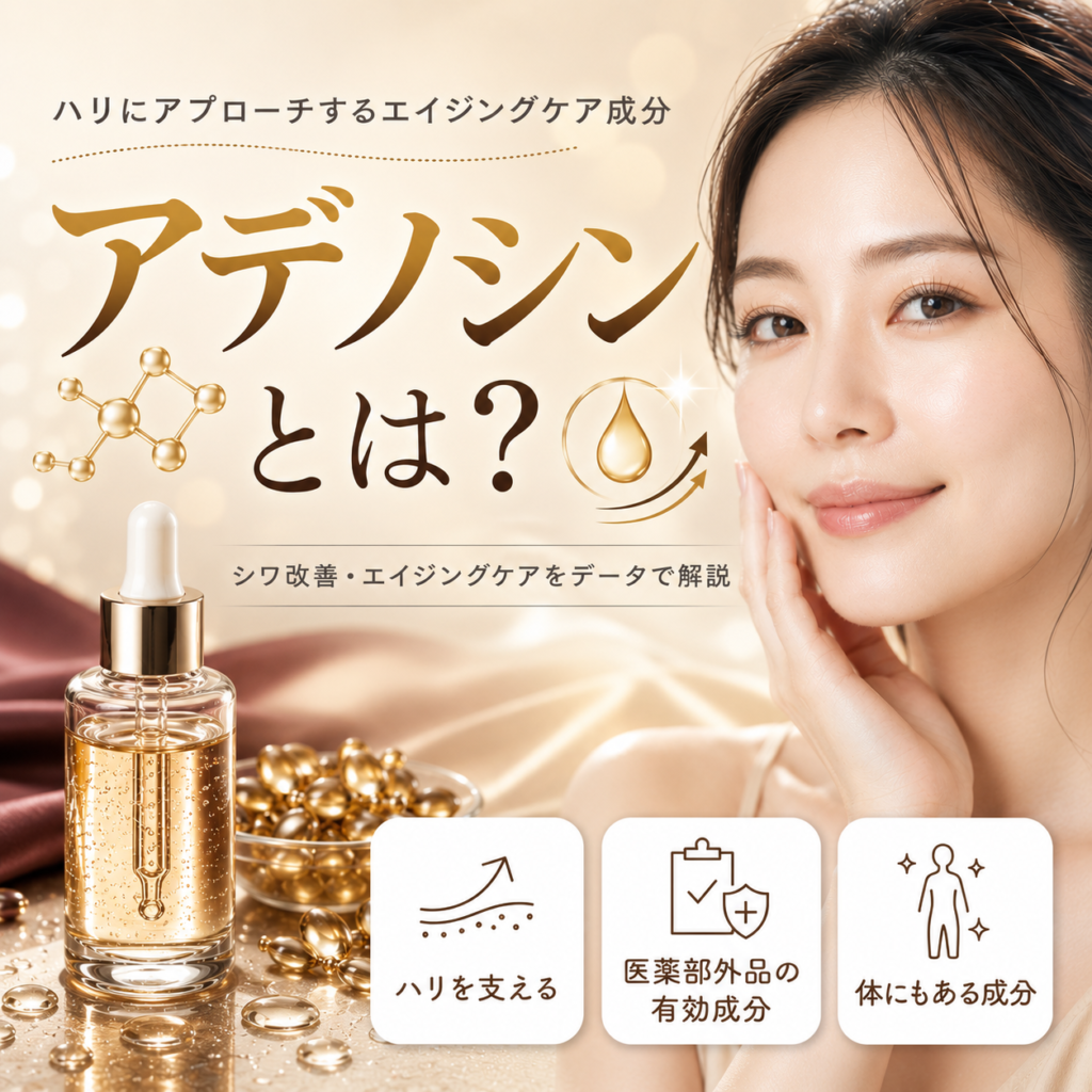 アデノシンとは？シワ改善・エイジングケア成分をデータで正直に解説する記事のアイキャッチ