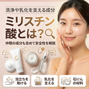 ミリスチン酸・ミリスチルアルコールとは？仲間の成分も含めて安全性をデータで解説する記事のアイキャッチ