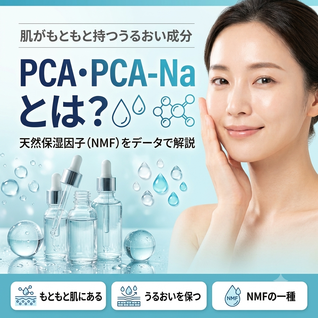 PCA・PCA-Naとは？肌がもともと持つ天然保湿因子(NMF)をデータで解説する記事のアイキャッチ