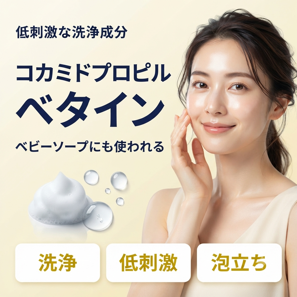 コカミドプロピルベタインとは？低刺激な洗浄成分を解説する記事のアイキャッチ