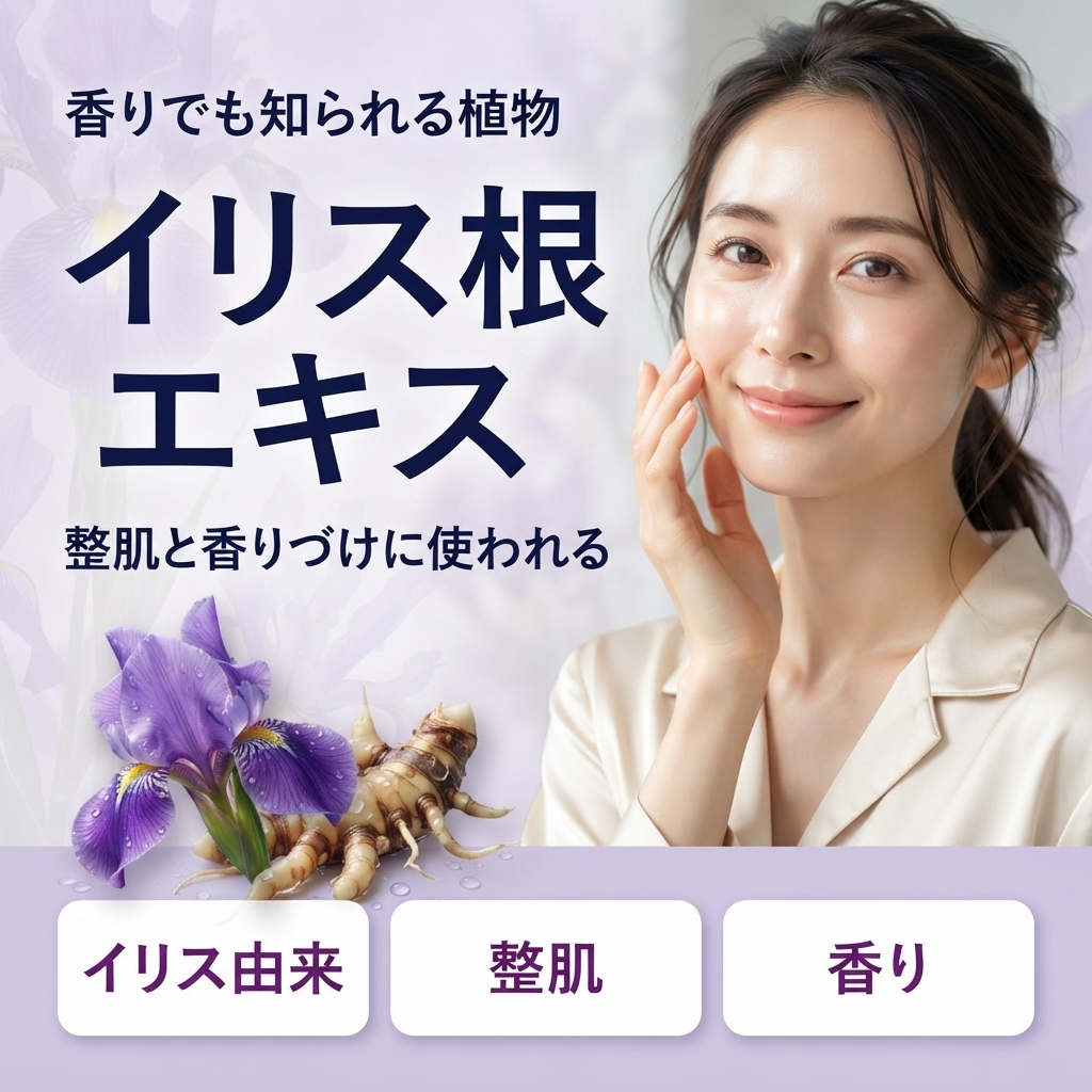 イリス根エキスとは？香りでも知られる植物由来の整肌成分を解説する記事のアイキャッチ