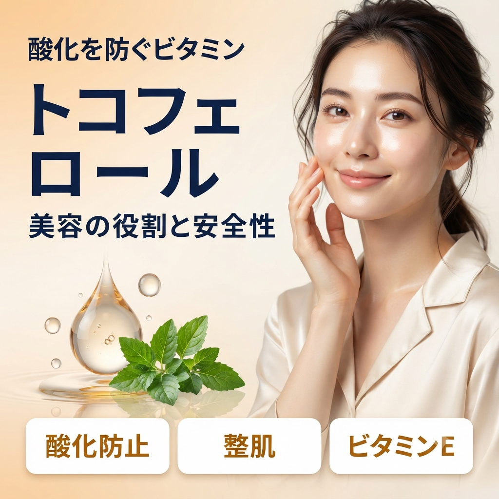 トコフェロール(ビタミンE)とは？酸化を防ぐビタミンを解説する記事のアイキャッチ