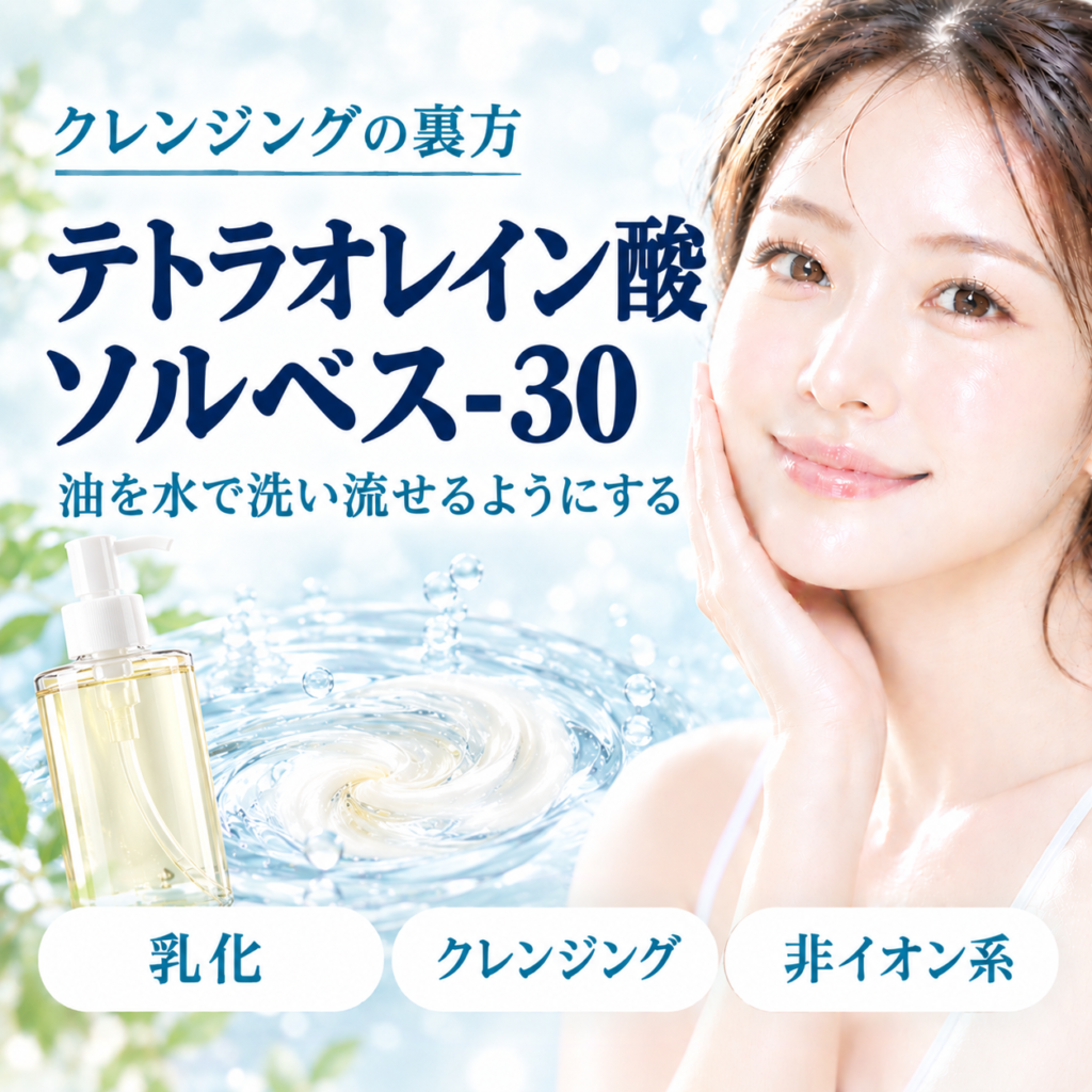 テトラオレイン酸ソルベス-30とは？クレンジングを支える乳化剤を解説する記事のアイキャッチ